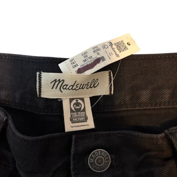 Madewell Low-Slung Baggy Jeans Size 30 Garza Wash Black Wide Leg NWT Cotton - Picture 8 of 11